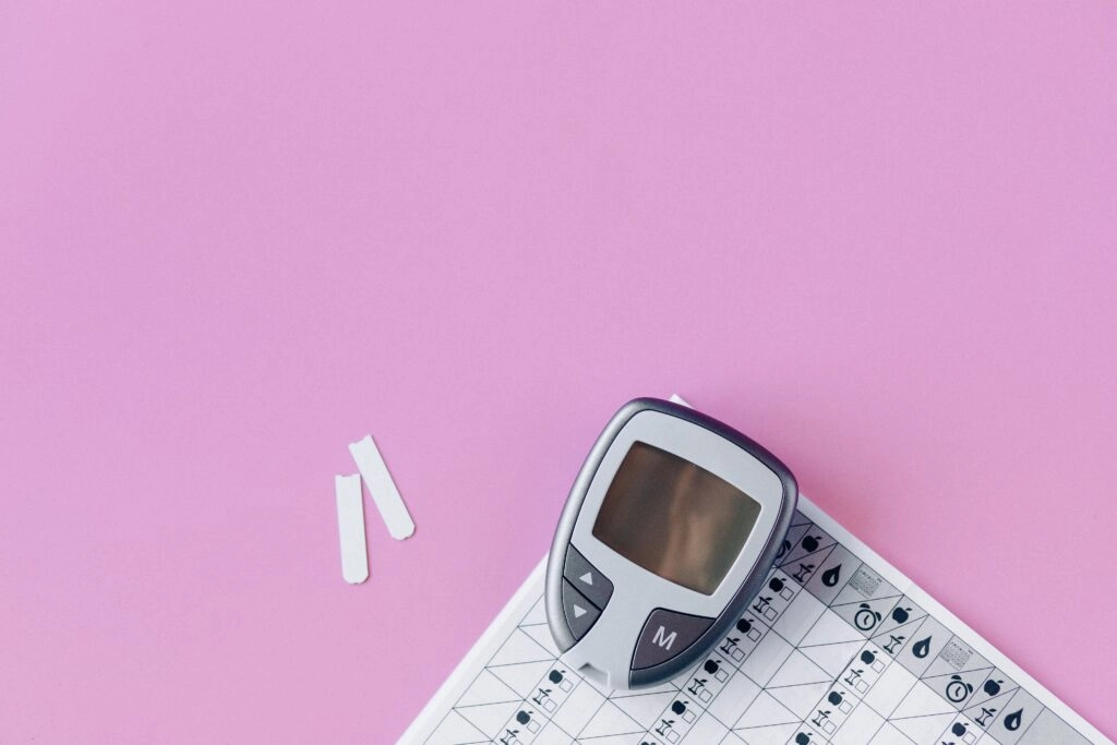 Blood glucose monitor and test strips used for tracking blood sugar levels